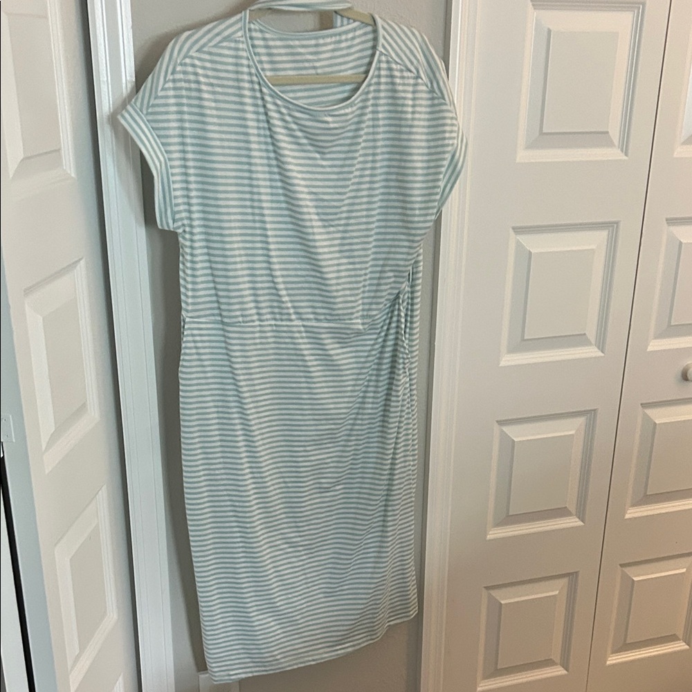 Striped green and White Dress